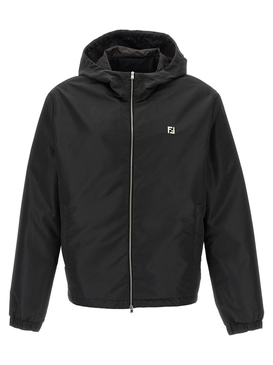 Black Polyester Shell Jacket