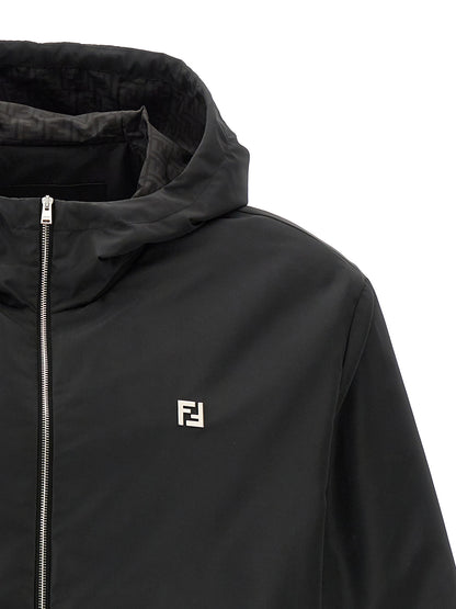 Black Polyester Shell Jacket