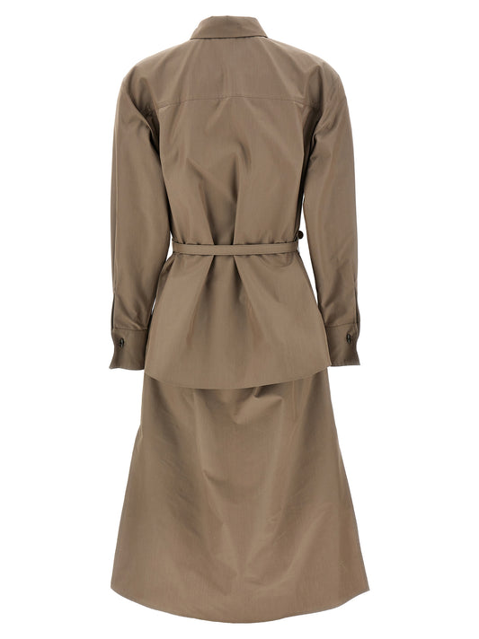 Gray Cotton Midi Dress