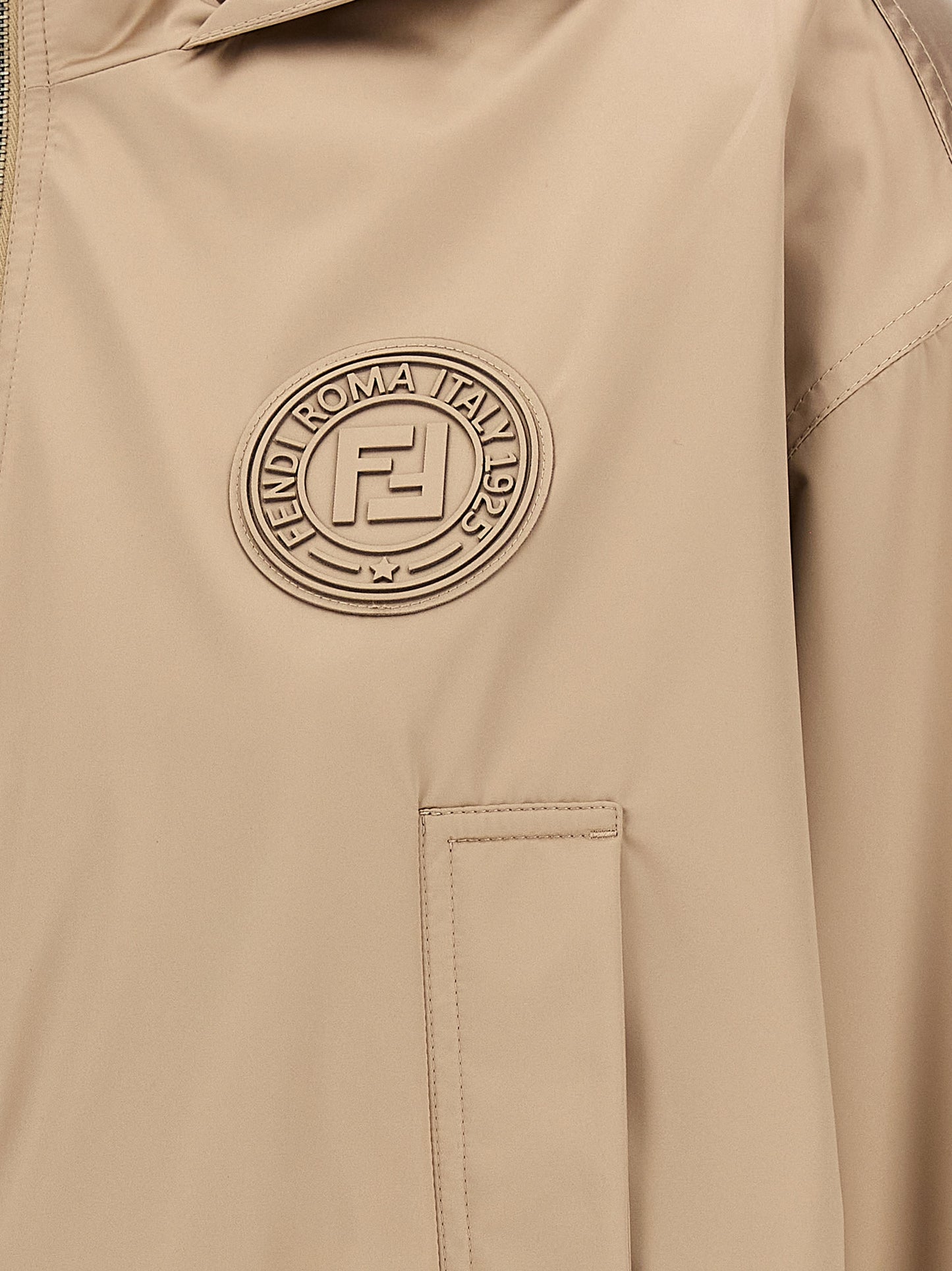 Brown Polyester Shell Jacket