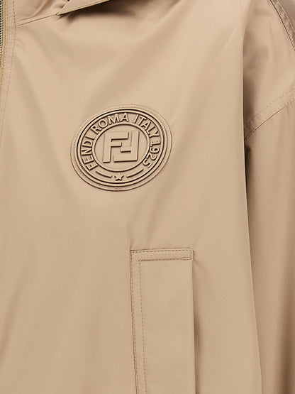 Brown Polyester Shell Jacket