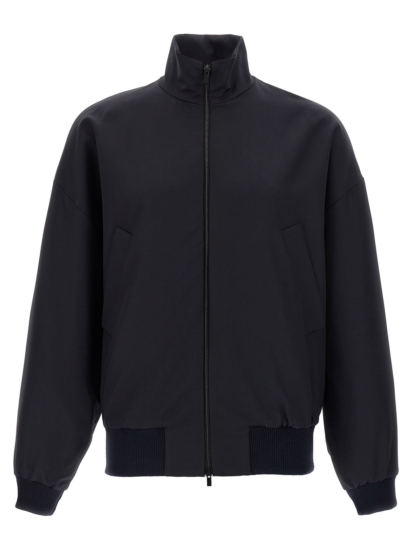 Blue Virgin Wool Full-Length Jacket