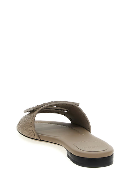 Gray Calfskin Slides