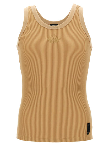 Beige Polyamide Tank Tops