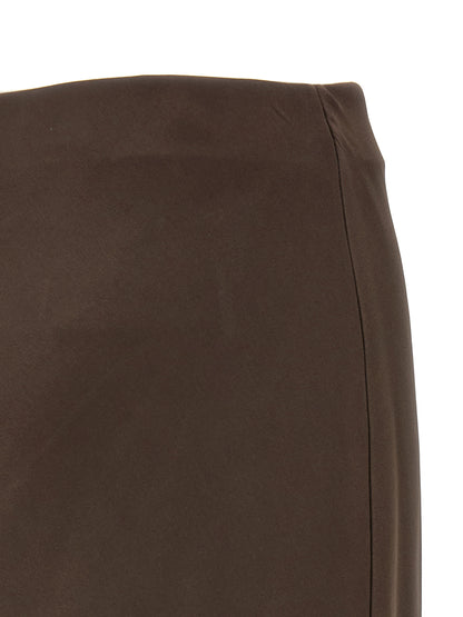 Brown Acetate Mini Skirt