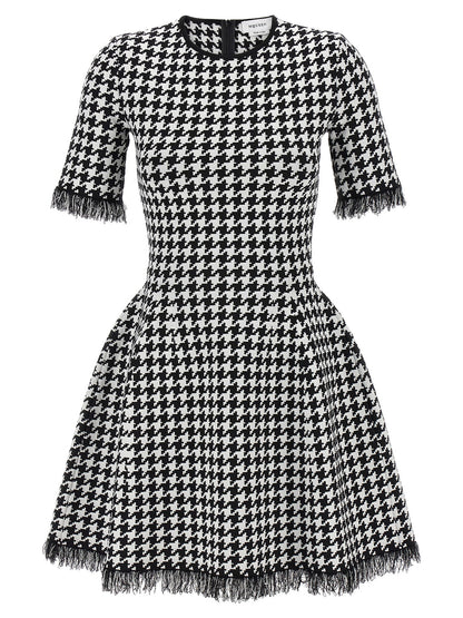 Bicolor Viscose Short Dress