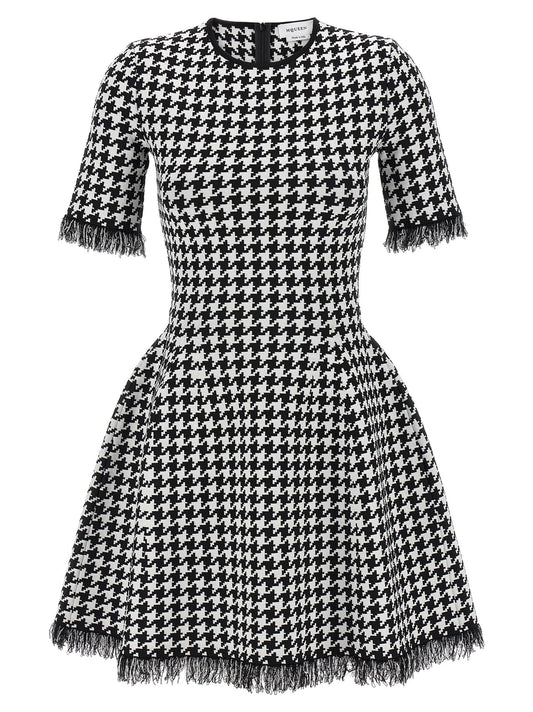 Bicolor Viscose Short Dress