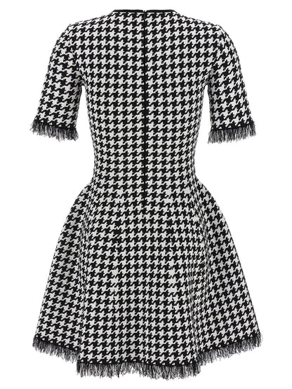 Bicolor Viscose Short Dress