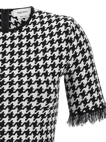 Bicolor Viscose Short Dress