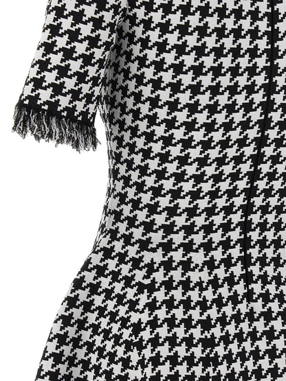 Bicolor Viscose Short Dress