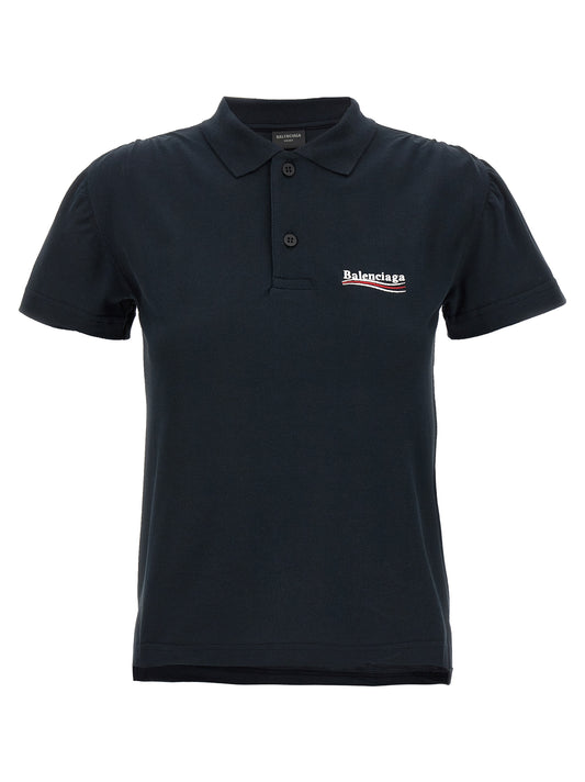 Blue Cotton Polo Shirt
