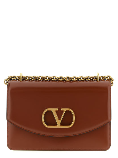 Brown Calfskin Shoulder Bag