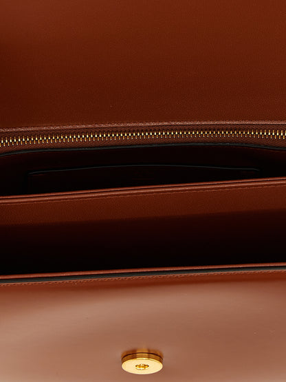 Brown Calfskin Shoulder Bag