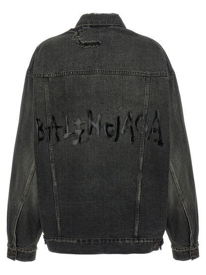 Gray Cotton Denim Jacket