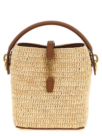 Beige Raffia Crossbody Bag