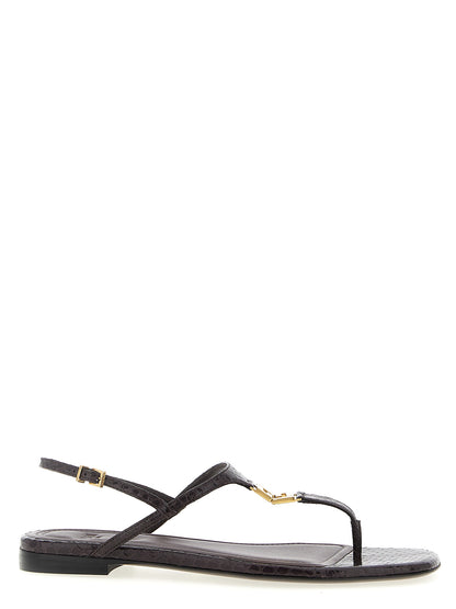 Purple Elastane Flat Sandals