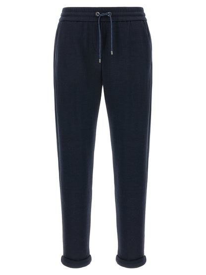 Blue Cotton Joggers (Workout Pants)