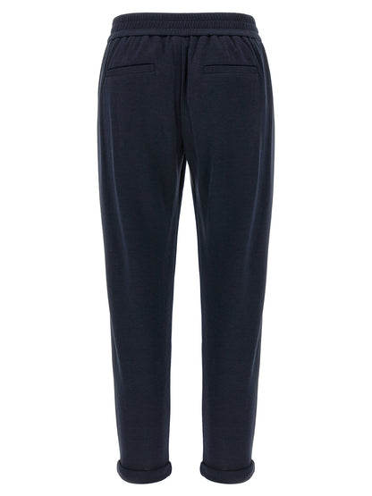 Blue Cotton Joggers (Workout Pants)