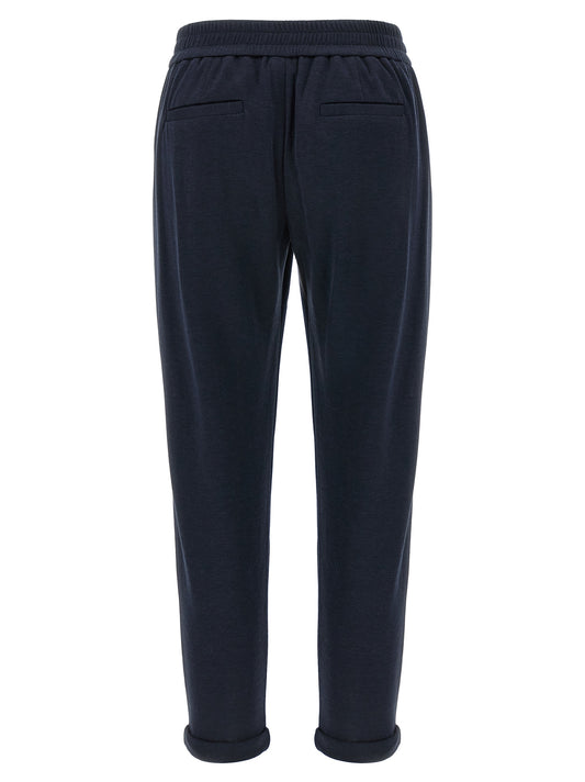Blue Cotton Joggers (Workout Pants)