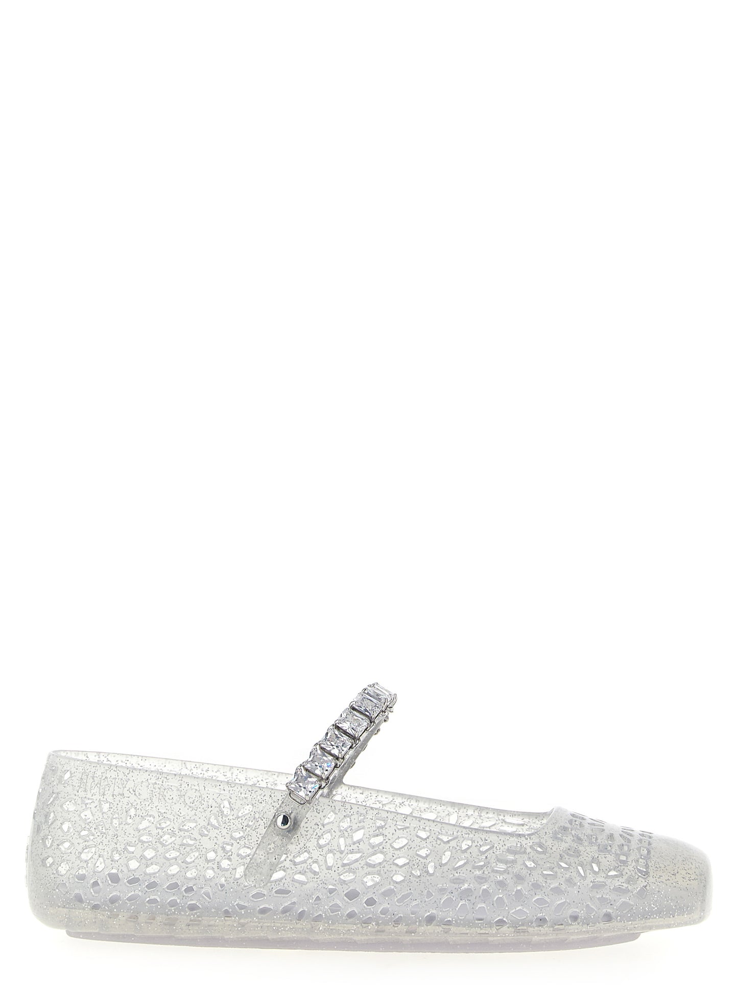 Silver Plastic Ballet Flats