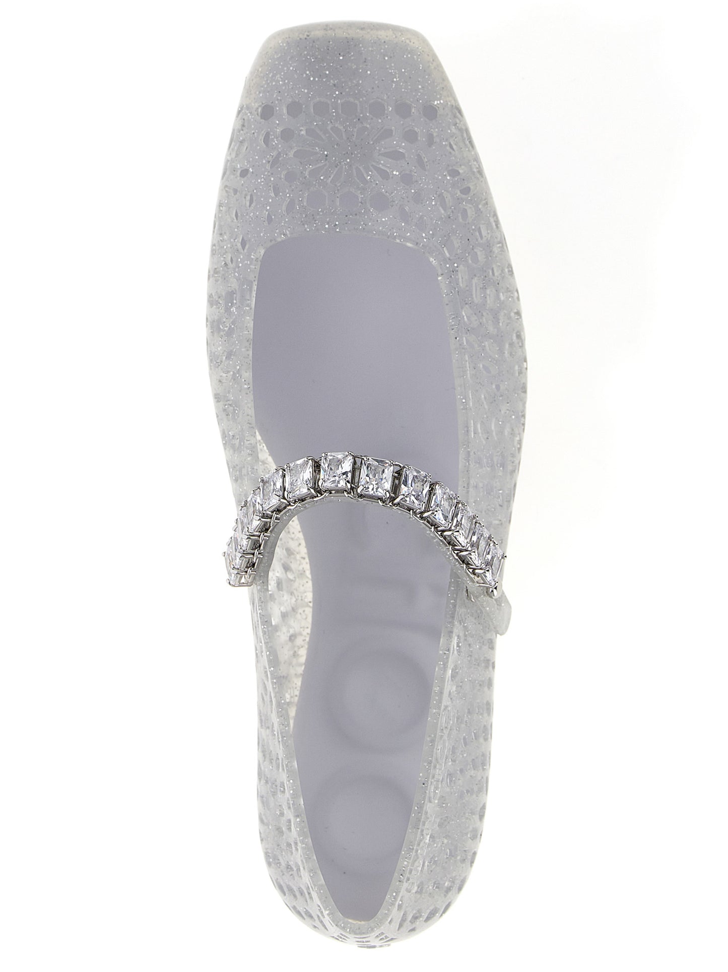 Silver Plastic Ballet Flats