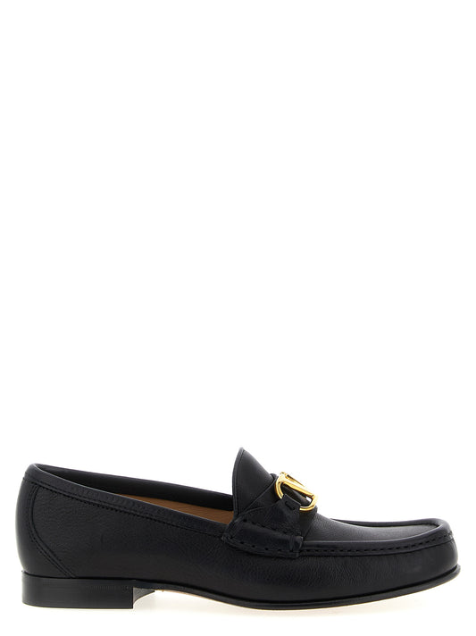 Black Buffalo Leather Slip-On Loafers