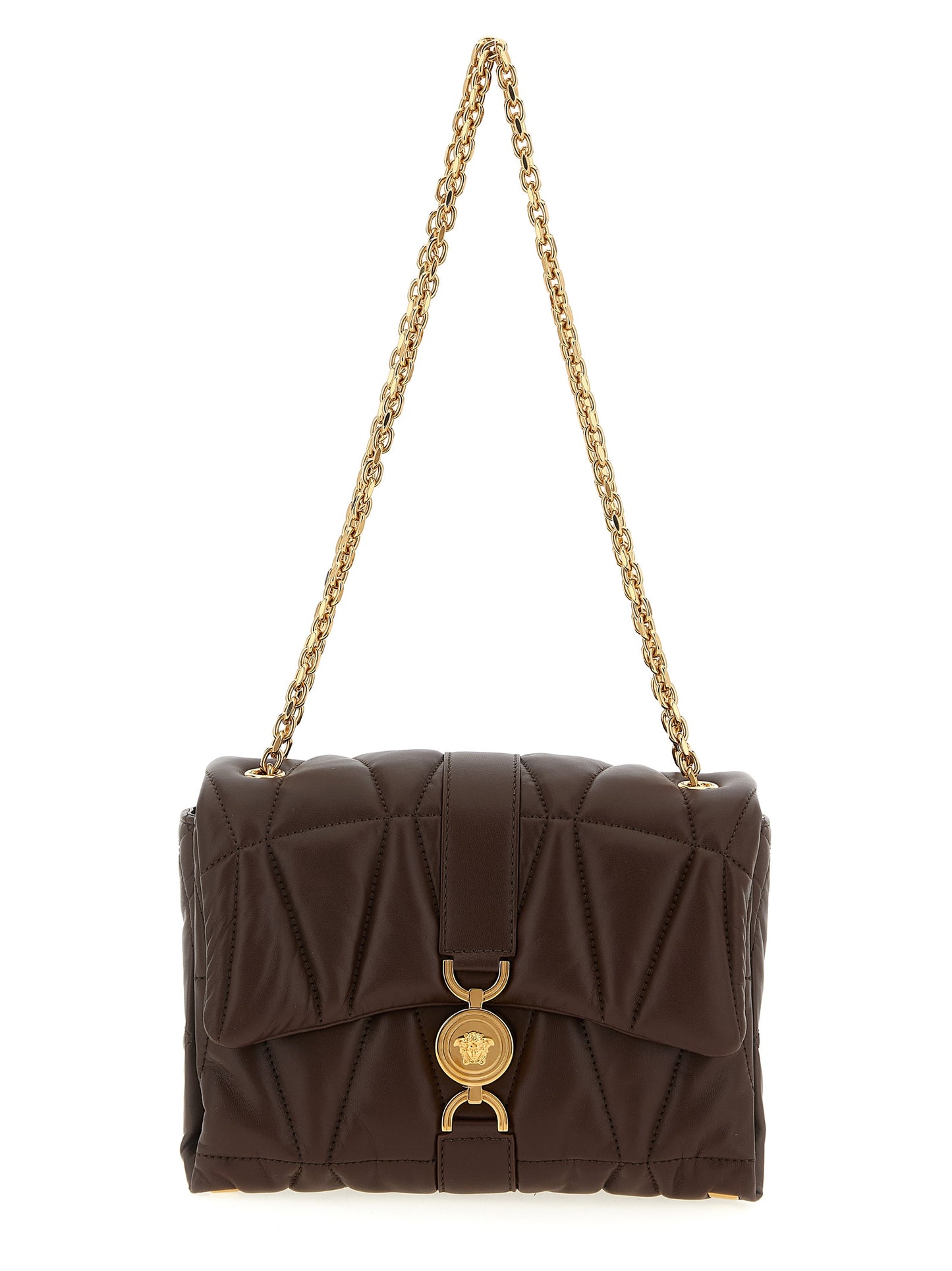 Brown Lamb Leather Shoulder Bag