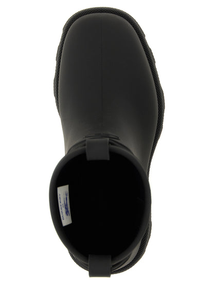 Black Rubber Ankle Boots