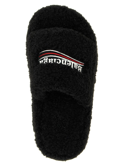 Black Polyester Slides