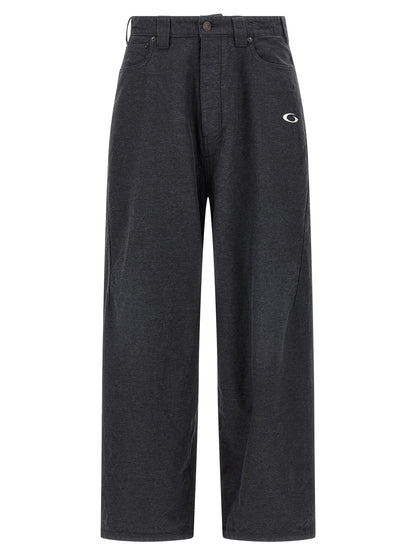 Gray Cotton Casual Pants