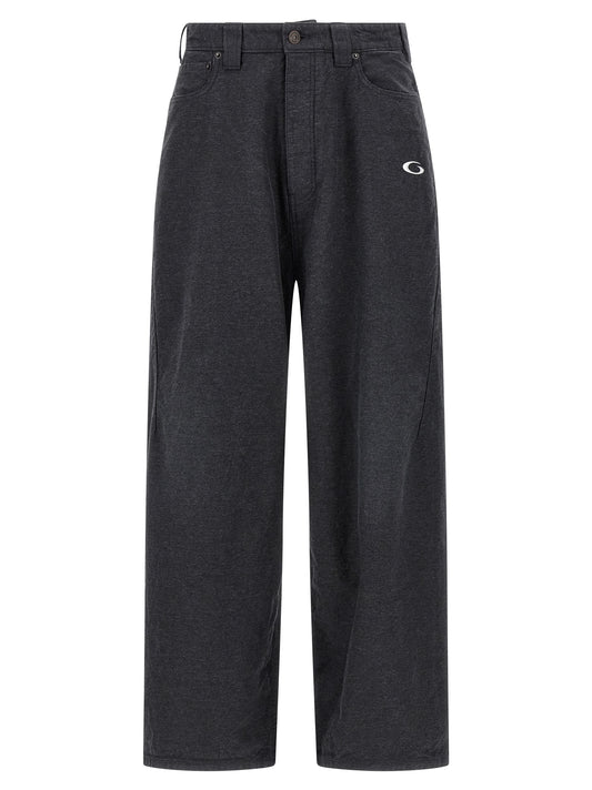 Gray Cotton Casual Pants