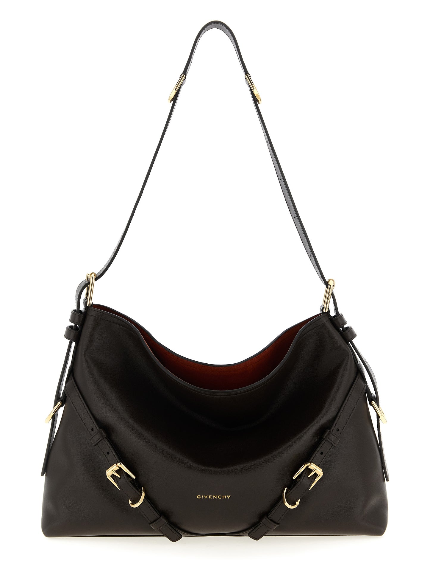 Brown Calfskin Shoulder Bag