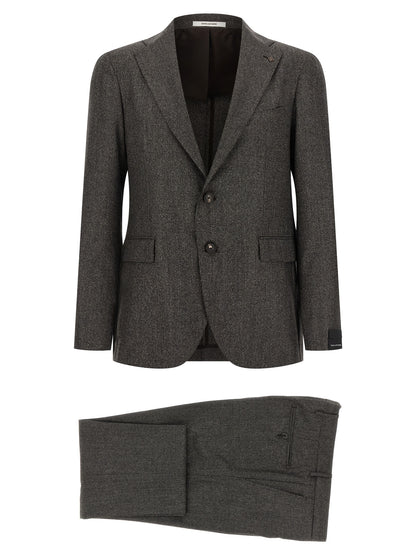 Brown Virgin Wool Two-Piece Suit