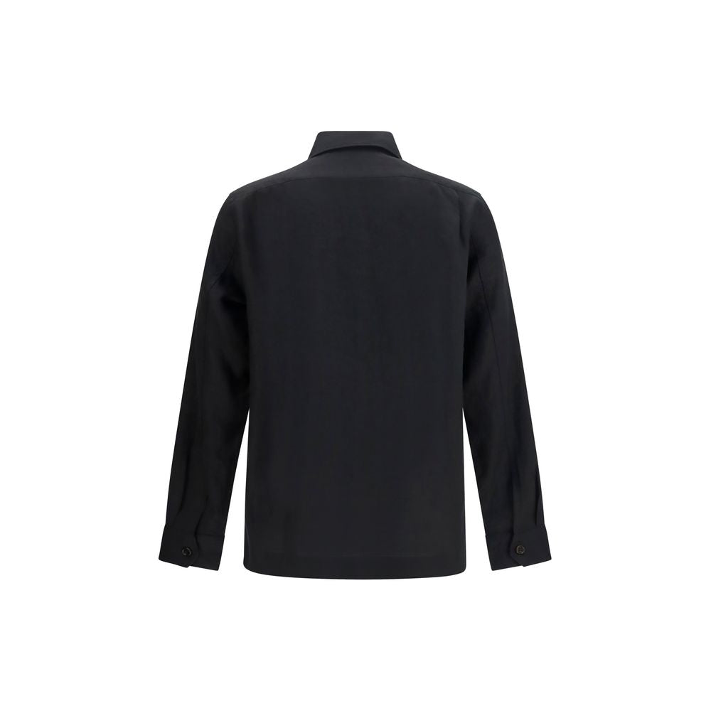 Black Linen Denim Jacket