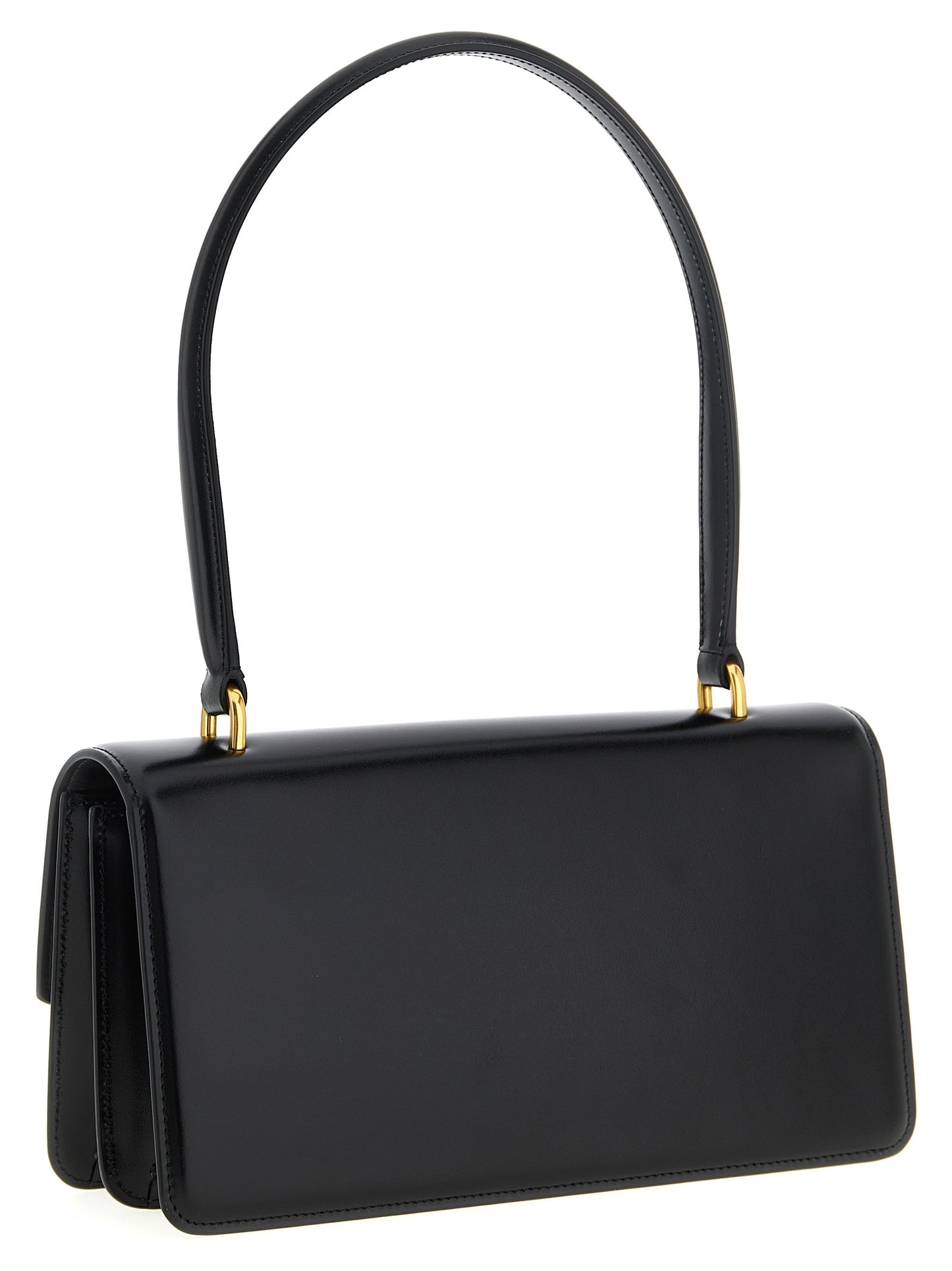 Black Calfskin Shoulder Bag