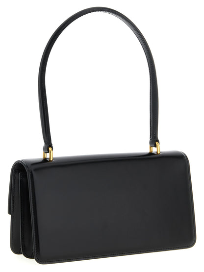 Black Calfskin Shoulder Bag