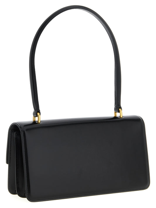 Black Calfskin Shoulder Bag