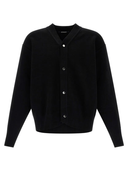 Black Merino Wool Cardigan