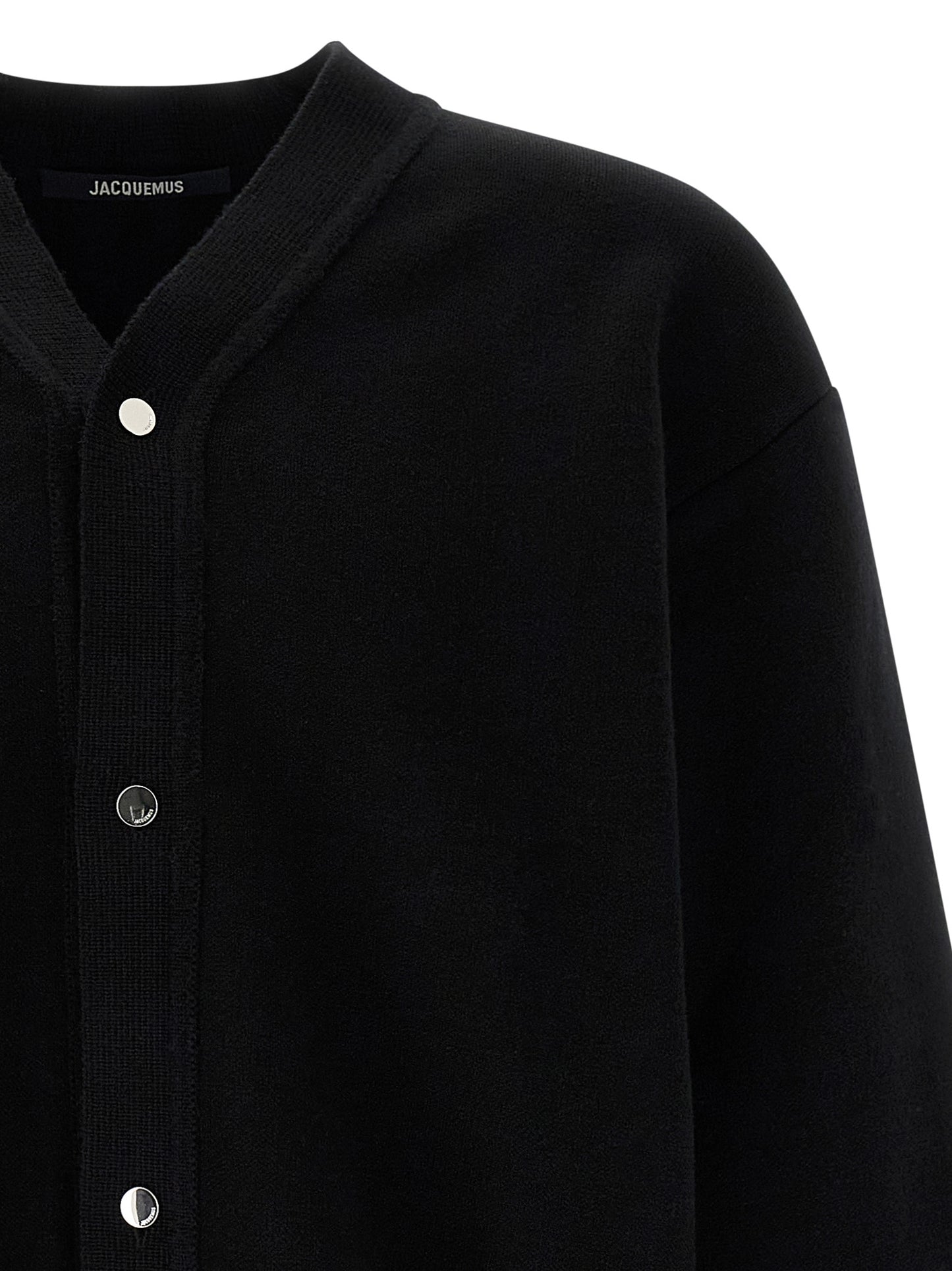 Black Merino Wool Cardigan