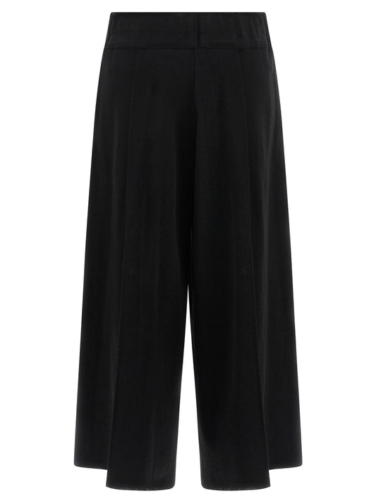 Black Cotton Casual Pants