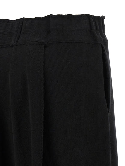 Black Cotton Casual Pants