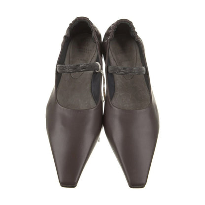 Brown Leather Ballet Flats