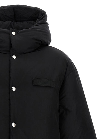 Black Polyamide Full-Length Jacket
