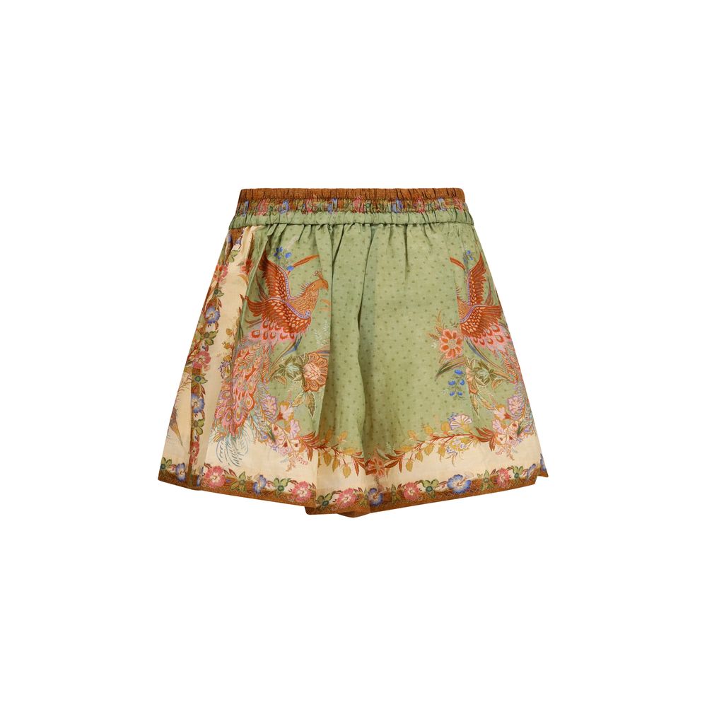 Multicolor Silk Bermuda Shorts