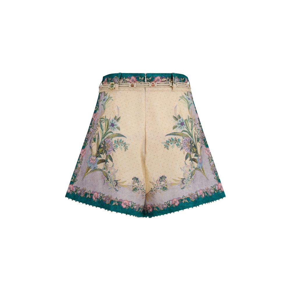 Multicolor Linen Bermuda Shorts