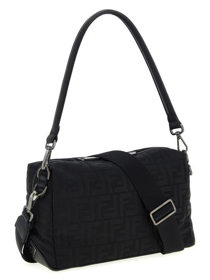 Black Polyamide Shoulder Bag