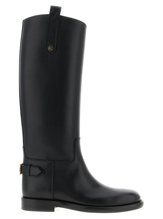 Black Calfskin Over The Knee
