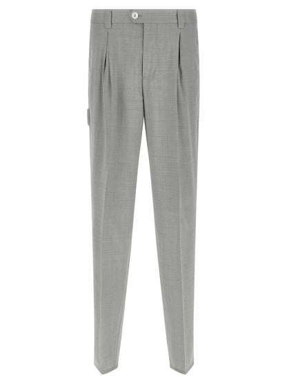 Gray Virgin Wool Dress Pants