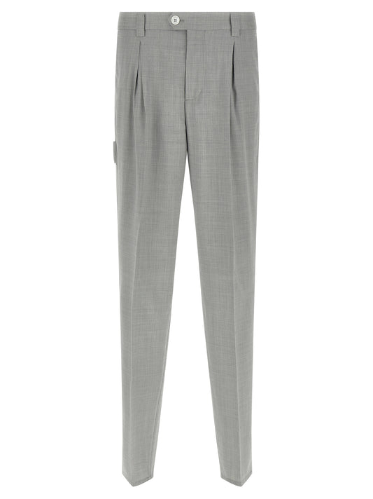 Gray Virgin Wool Dress Pants