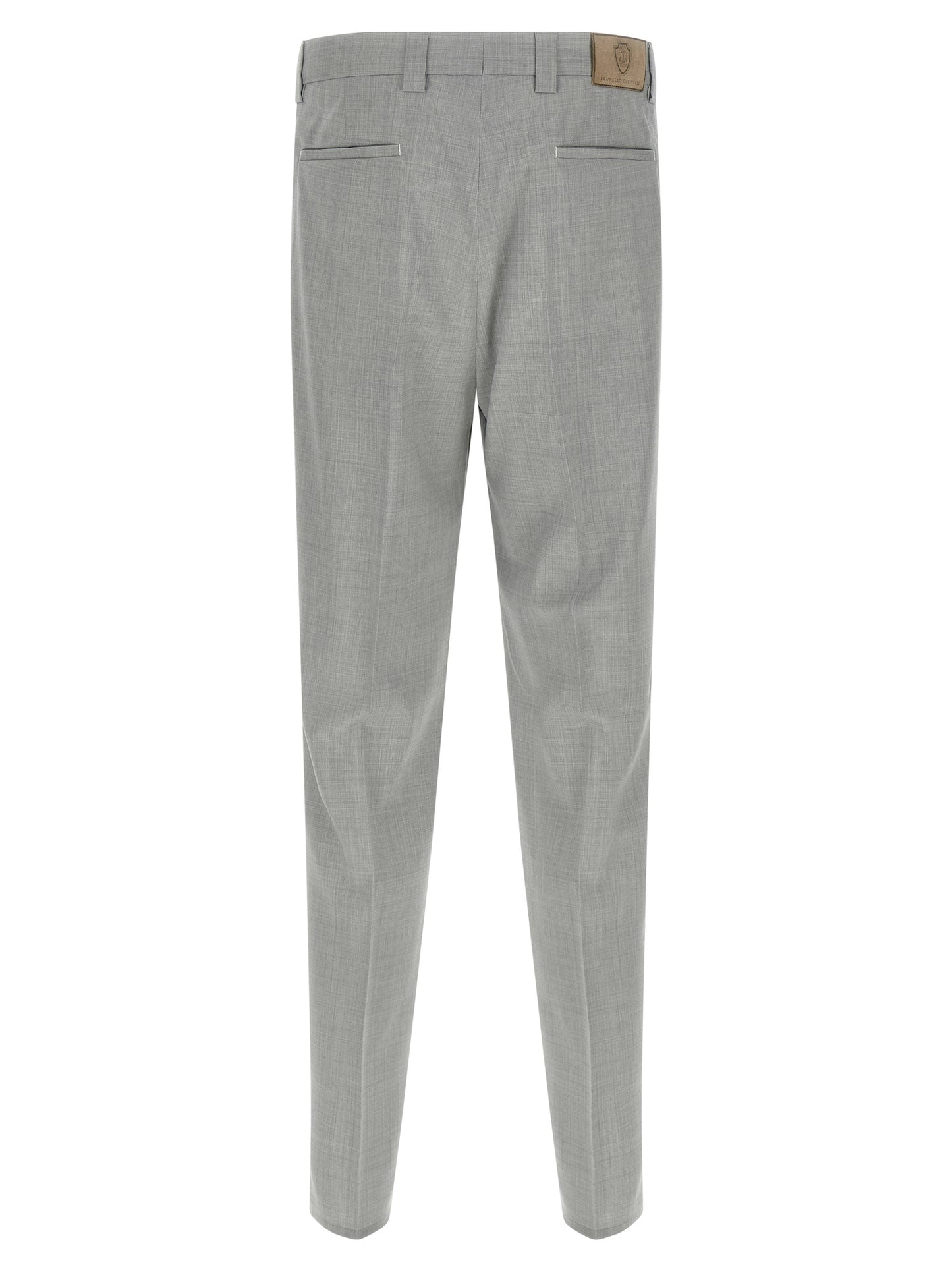 Gray Virgin Wool Dress Pants